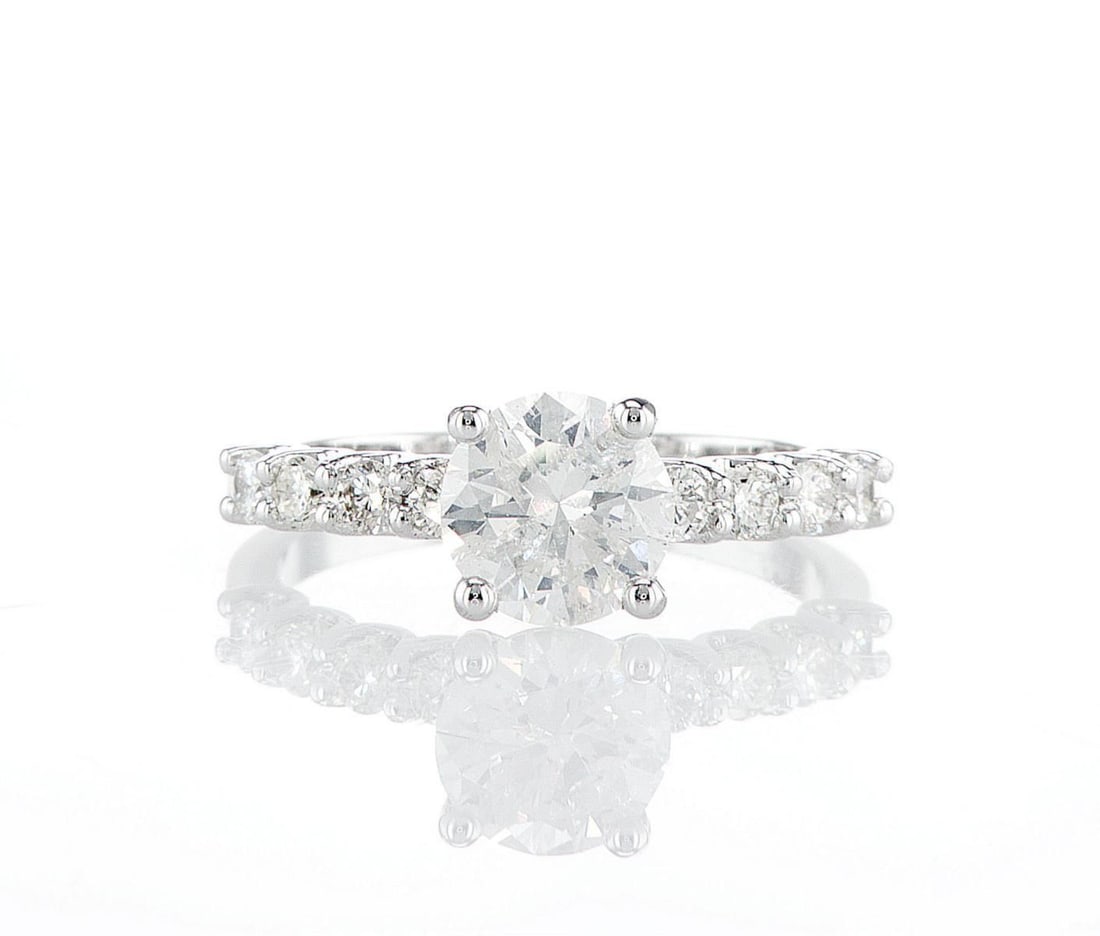 14kt White Gold 2.21ctw Diamond Ring: Jewelry Description Description: One 14k white gold ring, set with natural diamonds. Jewelry Weight: 3.25 Grs Total Diamonds Weight: 2.21 Cts Precious Metal: 14kt White Gold Certificate Number: DSL- 4