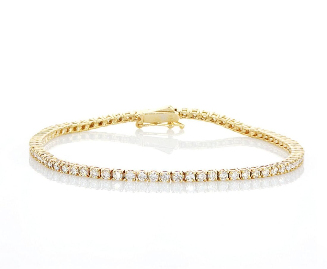 14kt Yellow Gold 2.08ctw Diamond Bracelet: Jewelry Description Description: One 14k yellow gold bracelet, set with natural diamonds. Jewelry Weight: 6.77 Grs Total Diamonds Weight: 2.08 Cts Precious Metal: 14kt Yellow Gold Certificate Number: 