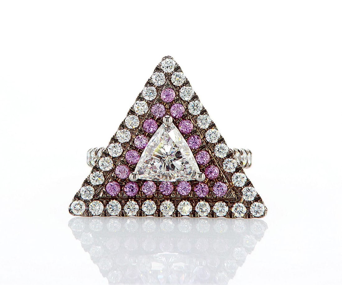 18kt White Gold 1.48ctw Diamond Ring: Jewelry Description Description: One 18k white gold ring, set with natural diamonds and gemstones. Jewelry Weight: 6.73 Grs Total Diamonds Weight: 1.48 Cts Precious Metal: 18kt White Gold Certificate 