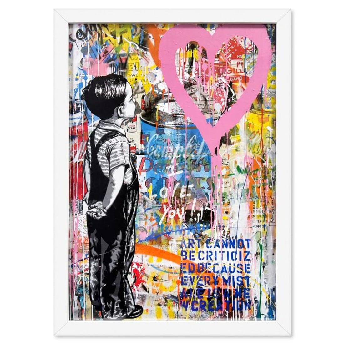 Mr. Brainwash, Custom Framed Plate Signed Offset Lithograph.: This is an offset lithograph on paper by Mr. Brainwash, bearing the plate signature of the artist. This piece comes custom framed. Measures approx. 29" x 21" (frame), 26" x 18.5" (image). This item re