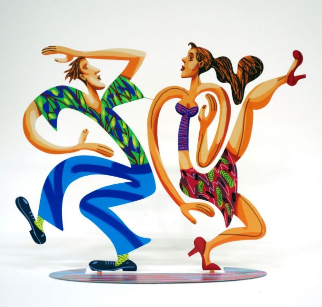 David Gerstein- Free Standing Sculpture "Swingers": Artist: David Gerstein. Medium: Free Standing Sculpture. Title: Swingers. Size: 13.6" x 17.3". Signature: Signed by the artist. Certificate of Authenticity: Is included. Additional: This piece is free