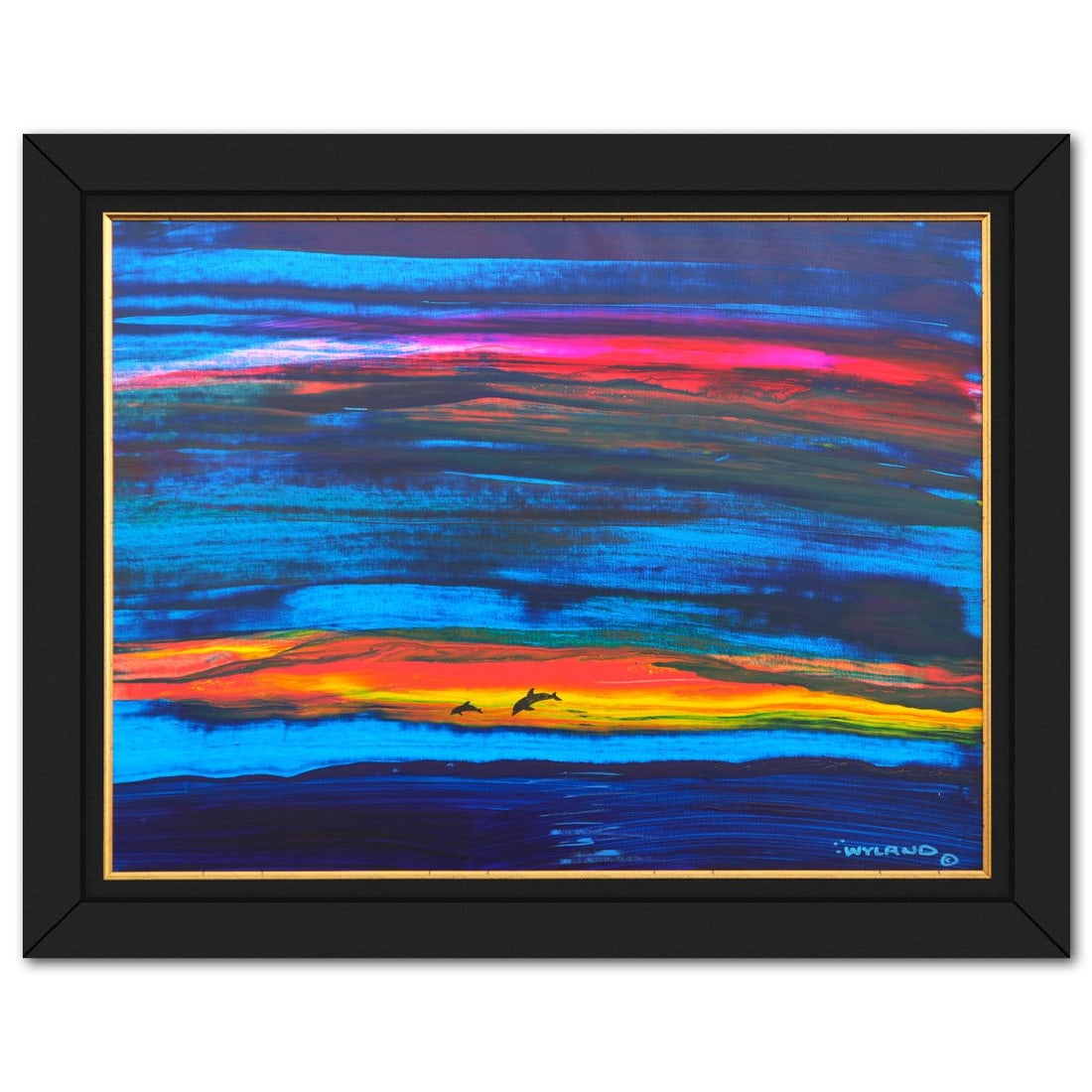 Wyland- Original Painting on Canvas "Abstract": Artist: Wyland. Medium: Original Painting on Canvas. Title: Abstract. Size: 30" x 40". Measures approx. 37" x 47" (framed). Signature: Hand signed. Certificate of Authenticity: Is included. Reference#