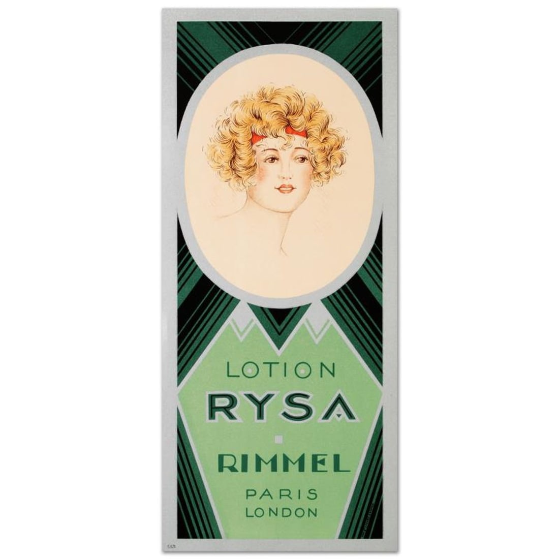 RE Society, "Rimmel-Lotion Rysa" Hand Pulled Lithograph. Includes Letter of Authenticity.: Rimmel-Lotion Rysa is a hand pulled lithograph by the RE Society. Includes letter of authenticity. Measures approx. 10.5" x 23.5" (with border), 9" x 22.5" (image). Reference#: 93315.