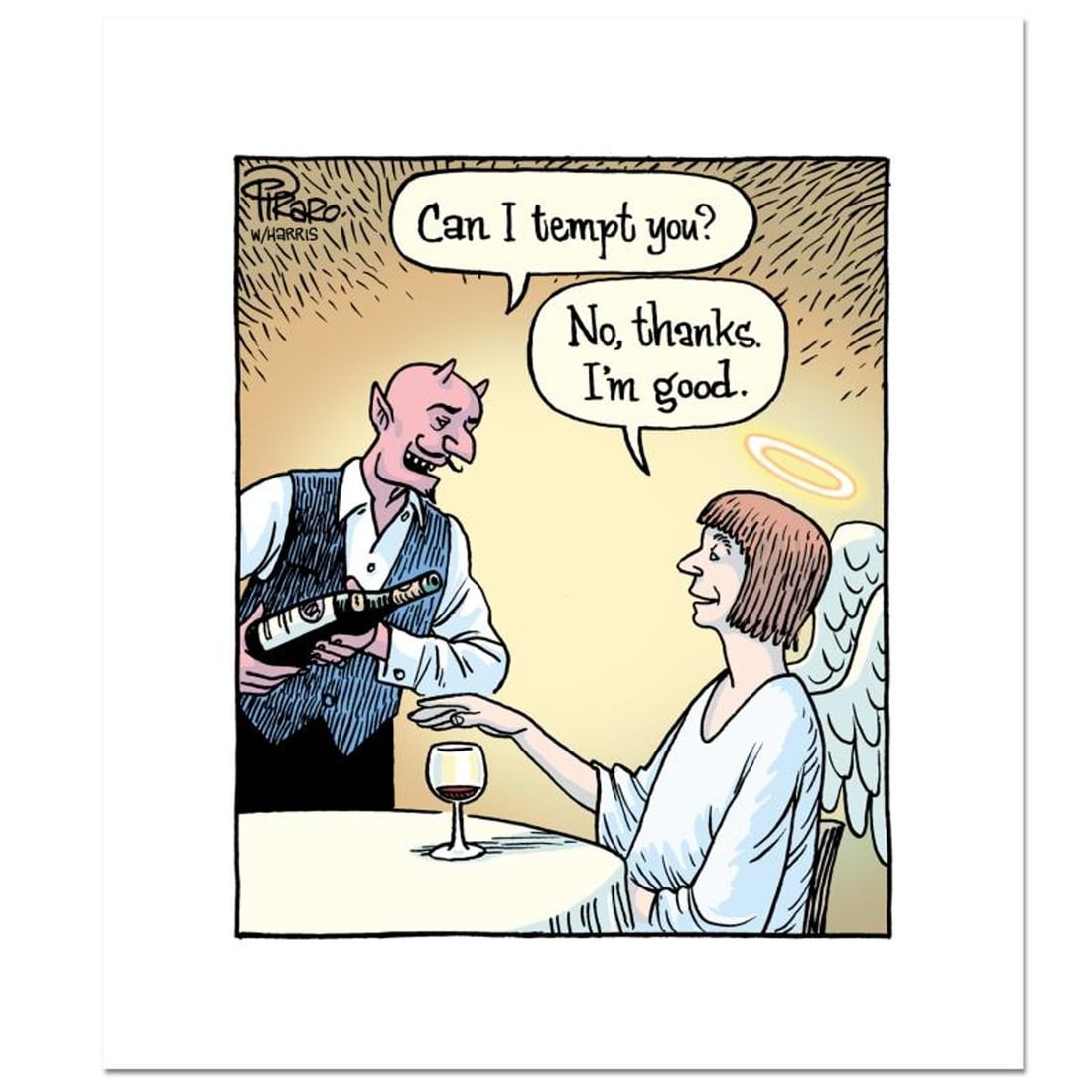 Bizarro, "Temptation" Numbered Limited Edition Hand Signed by Creator Dan Piraro; Letter of: Temptation is a limited edition giclee on paper by Dan Piraro, creator of the critically acclaimed and award winning comic strip, Bizarro, numbered and hand signed by the artist. Includes Letter of Au
