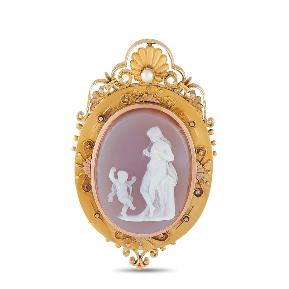 14K YELLOW GOLD CAMEO LOCKET PENDANT (1 of 3)
