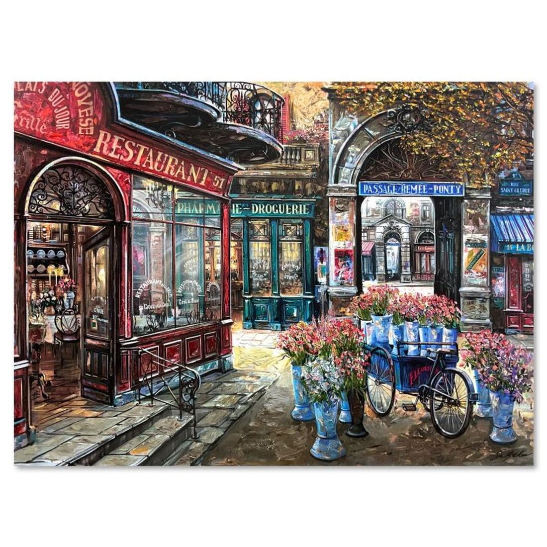 Vadik Suljakov, "Passage Remee-Ponty" Hand Embellished Limited Edition Printer's Proof on Canvas: Passage Remee-Ponty is a hand embellished limited edition printer's proof on stretched canvas by Vadik Suljakov, numbered inverso 1/5 and hand signed by the artist. Includes Letter of Authenticity. Me