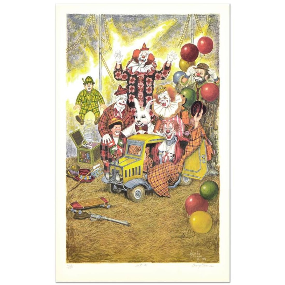 George Crionas (1925-2004), "Act I" Limited Edition Lithograph, Numbered and Hand Signed with Letter: Act I is a limited edition lithograph on paper by George Crionas (1925-2004), numbered and hand signed by the artist. Includes Letter of Authenticity. There may be creases and wear on the corners and 
