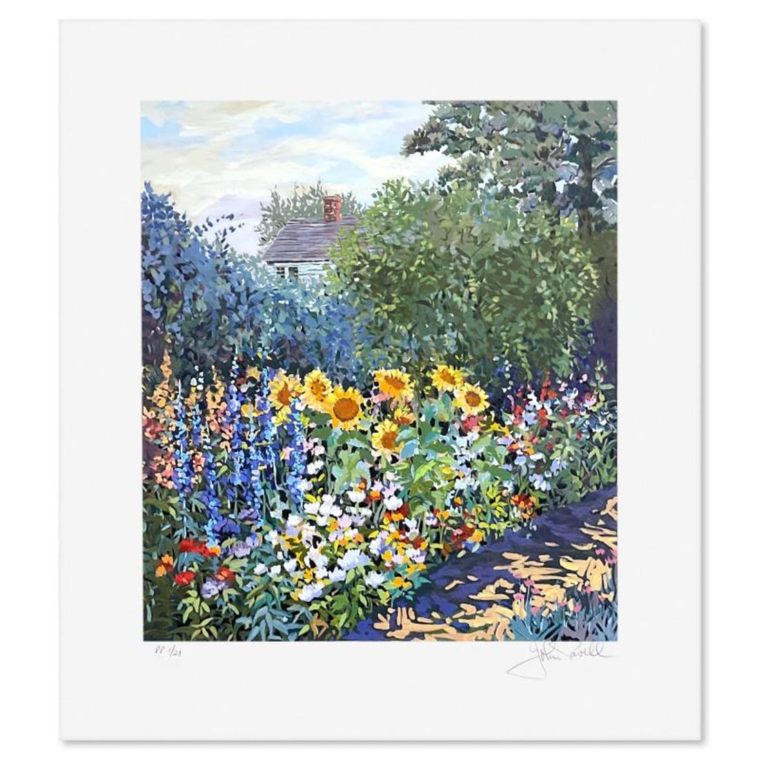 John Powell, "Sunflowers" Limited Edition Printer's Proof Serigraph, Numbered 1/21 and Hand Signed (1 of 2)