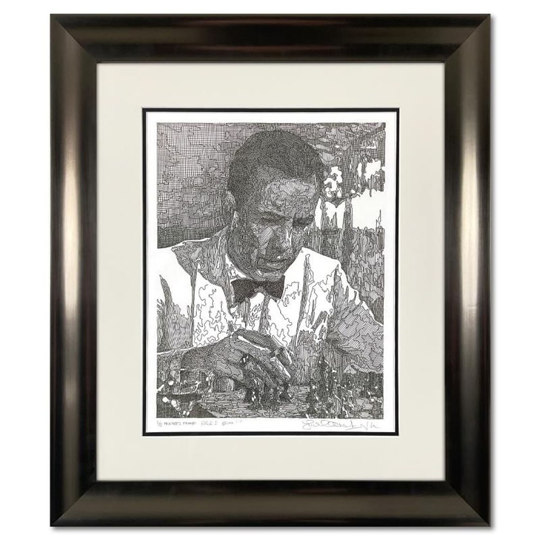 Guillaume Azoulay, "Rick's" Framed Limited Edition Etching, PP Numbered I/III and Hand Signed with: Rick's is a limited edition etching on paper by Guillaume Azoulay, PP numbered I/III and hand signed by the artist. This piece comes custom framed. Includes Letter of Authenticity. Measures approx. 24