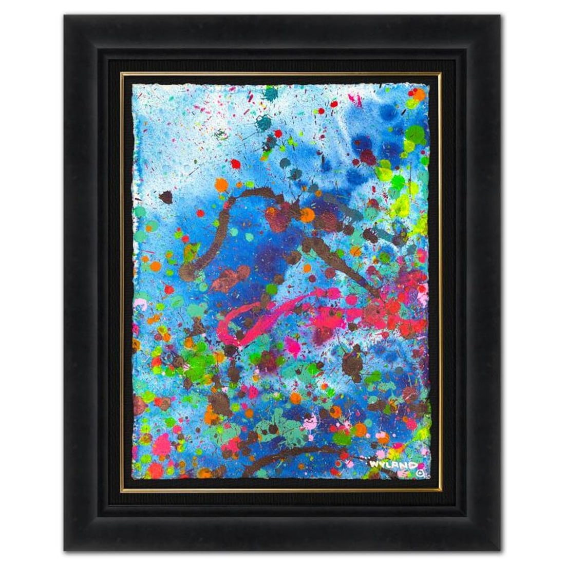 Wyland, "Untitled Abstract" Framed Original Painting on Paper, Hand Signed with Letter of: This is an original watercolor painting on paper by Wyland, hand signed by the artist. This piece comes custom framed. Includes Letter of Authenticity. Measures approximately 38.5" x 31" x (framed), 3