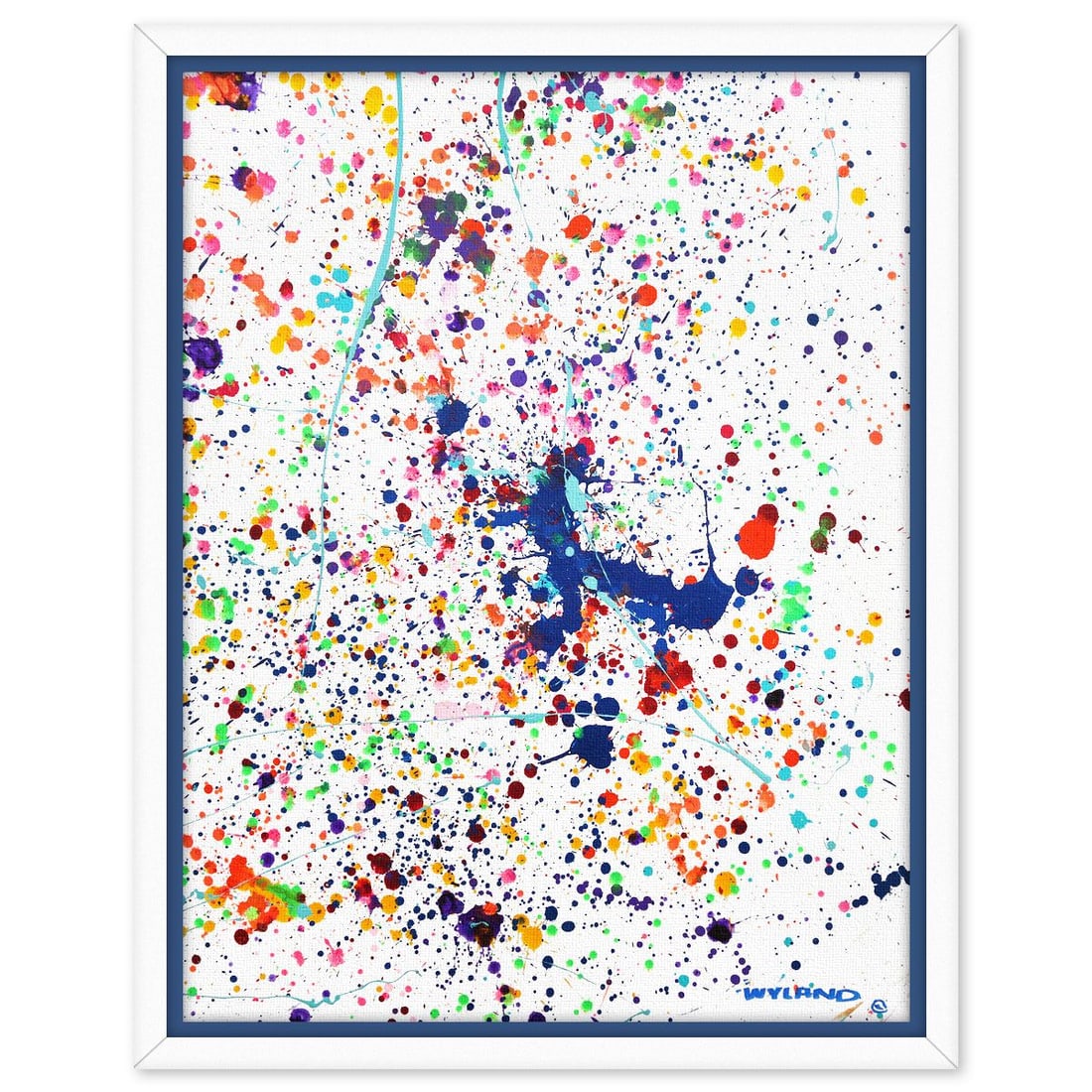 Wyland- Original Painting on Canvas "Abstract": Artist: Wyland. Medium: Original Painting on Canvas. Title: Abstract. Size: 40" x 30". Measures approx. 45" x 36" (framed). Signature: Hand signed. Certificate of Authenticity: Is included.