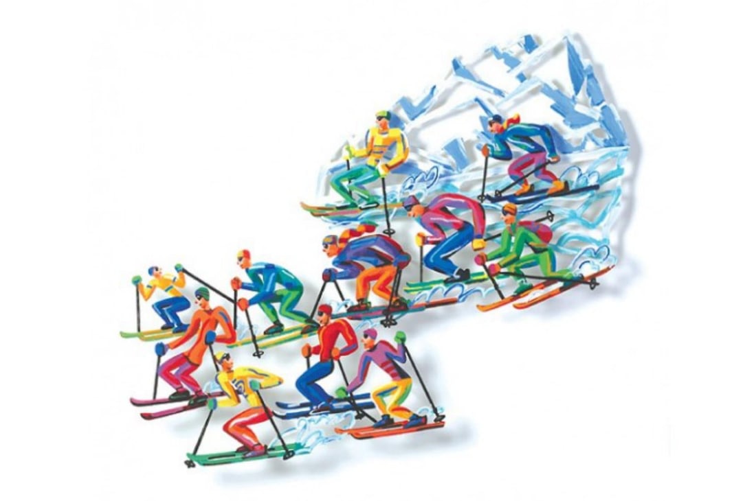 David Gerstein- Mixed Media Cutout Aluminum "CROSS COUNTRY" (1 of 1)