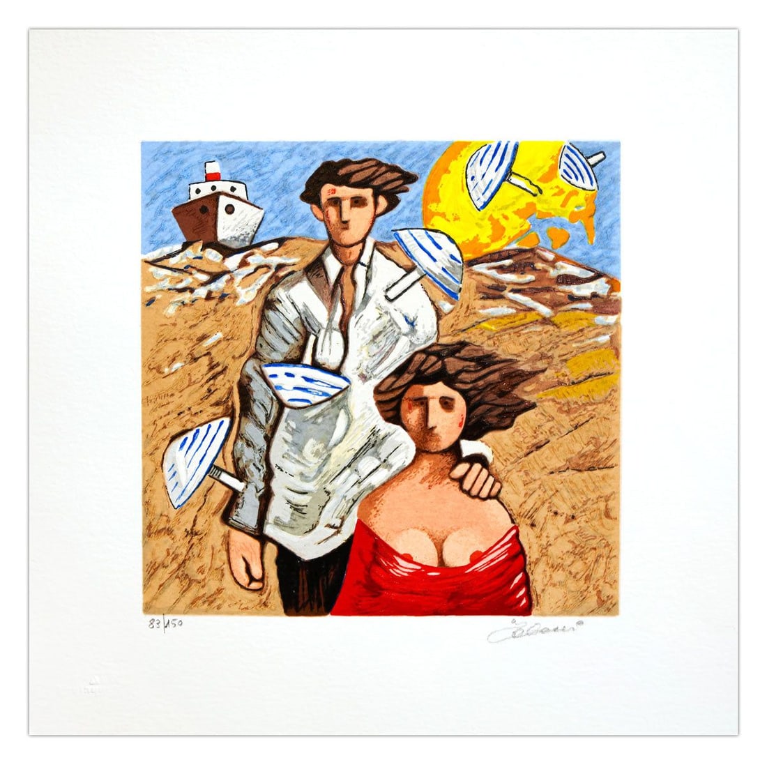 Giampaolo Talani- SIlkscreen on Paper "Un Giorno D'Estate": Artist: Giampaolo Talani. Medium: SIlkscreen on Paper. Title: Un Giorno D'Estate. Size: 8" x 8". Signature: Hand Signed and numbered. Certificate of Authenticity: Is included. Additional: Edition numb