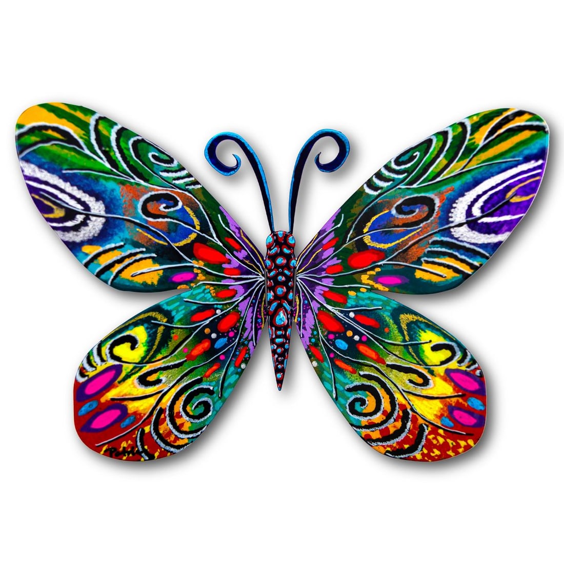 Patricia Govezensky- Original Painting on Cutout Steel "Butterfly": Artist: Patricia Govezensky. Medium: Original Painting on Cutout Steel. Title: Butterfly. Size: 8" x 12". Signature: Hand Signed by the artist. Certificate of Authenticity: Is included. Reference#: