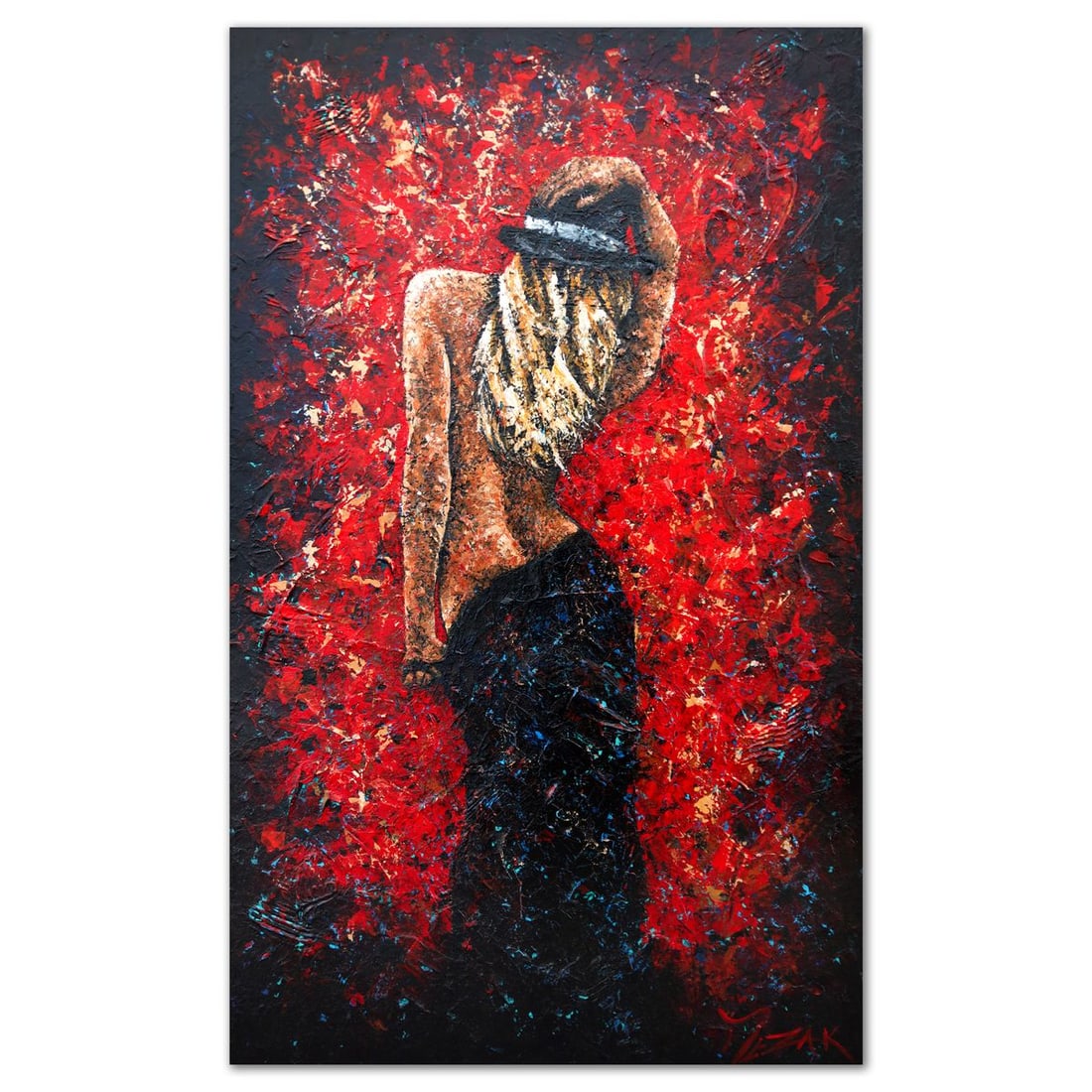 Trevor Mezak- Acrylic on Canvas "Jayne": Artist: Trevor Mezak. Medium: Acrylic on Canvas. Title: Jayne. Size: 40" x 24". Signature: Hand Signed. Certificate of Authenticity: Is included. Reference#: 62155.