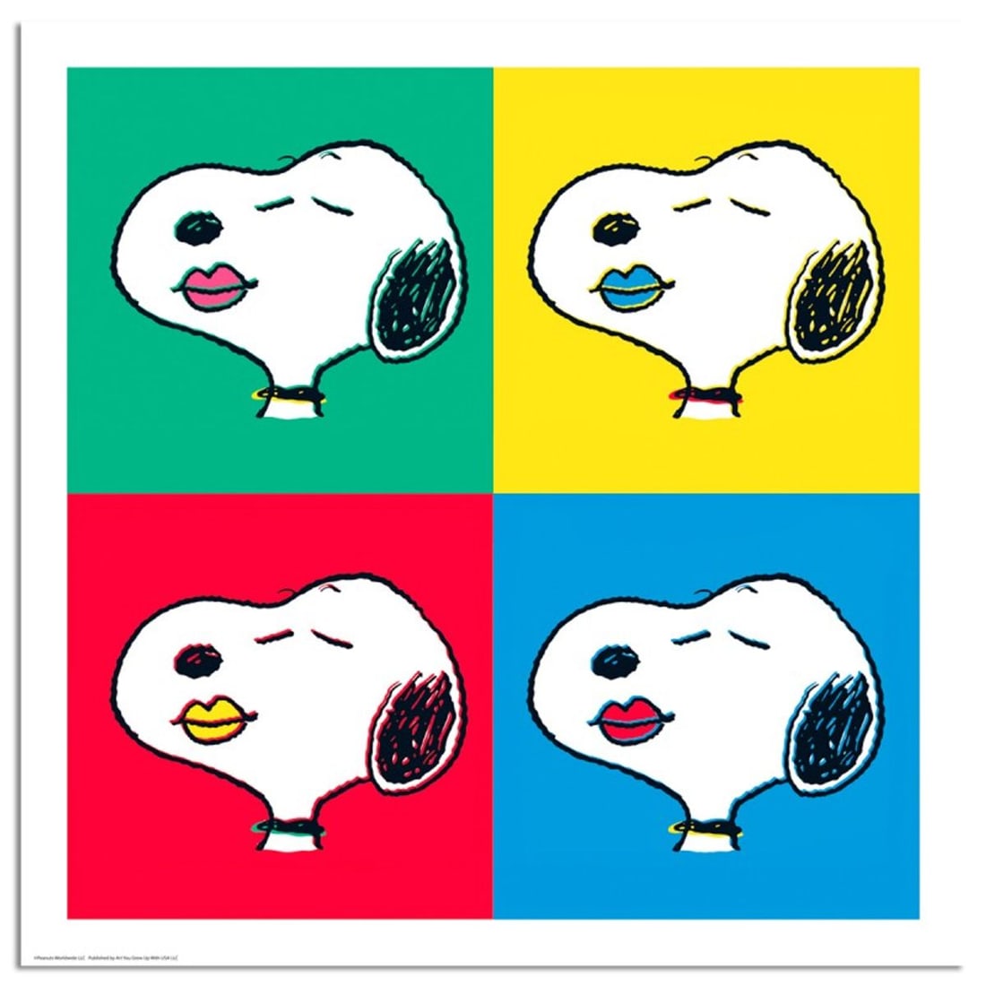 Peanuts, "Read My Lips" Hand Numbered Limited Edition Fine Art Print with Certificate of: A vibrant and striking edition portraying the simple yet emotive art of Charles. M. Schulz, creator of PEANUTS . You'll love the color, it really POPS in person! It looks incredible on the wall and