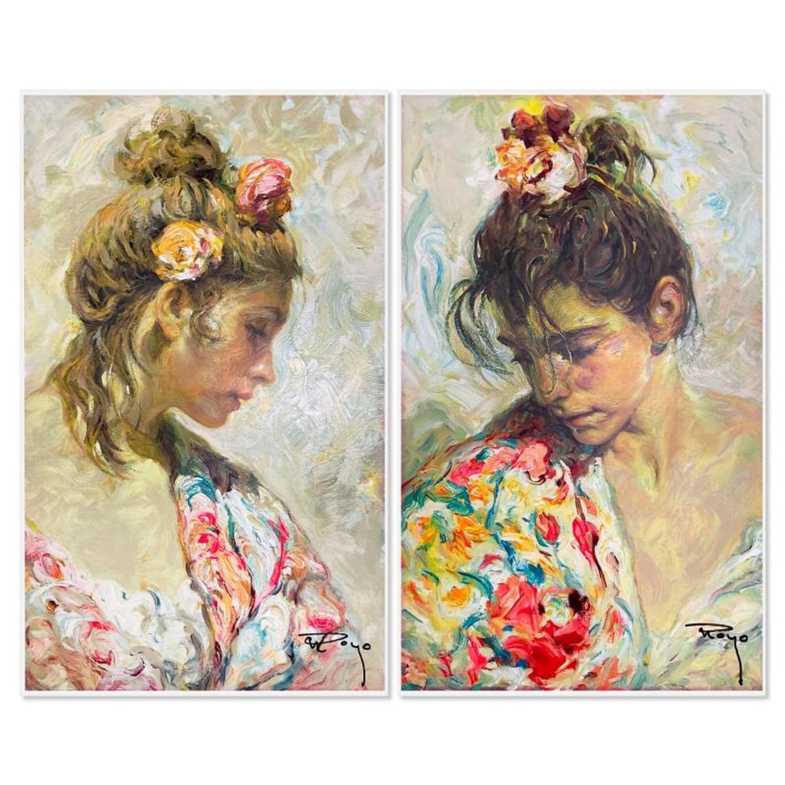 Royo, "Shall (Suite)" Limited Edition Serigraph on Clay-Board, Numbered and Hand Signed with Letter (1 of 4)