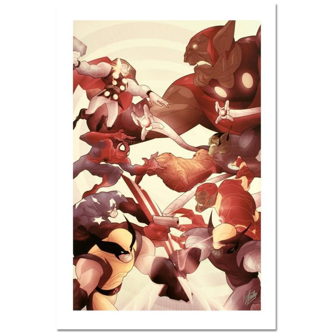 Stan Lee Signed, Marvel Comics Limited Edition Canvas 1/99 "Secret Invasion: Front Line #5" with: Secret Invasion: Front Line #5 is a limited edition giclee on canvas with art by Juan Doe". Officially licensed by Marvel, this piece is numbered 1/99 and hand signed by creative legend Stan Lee