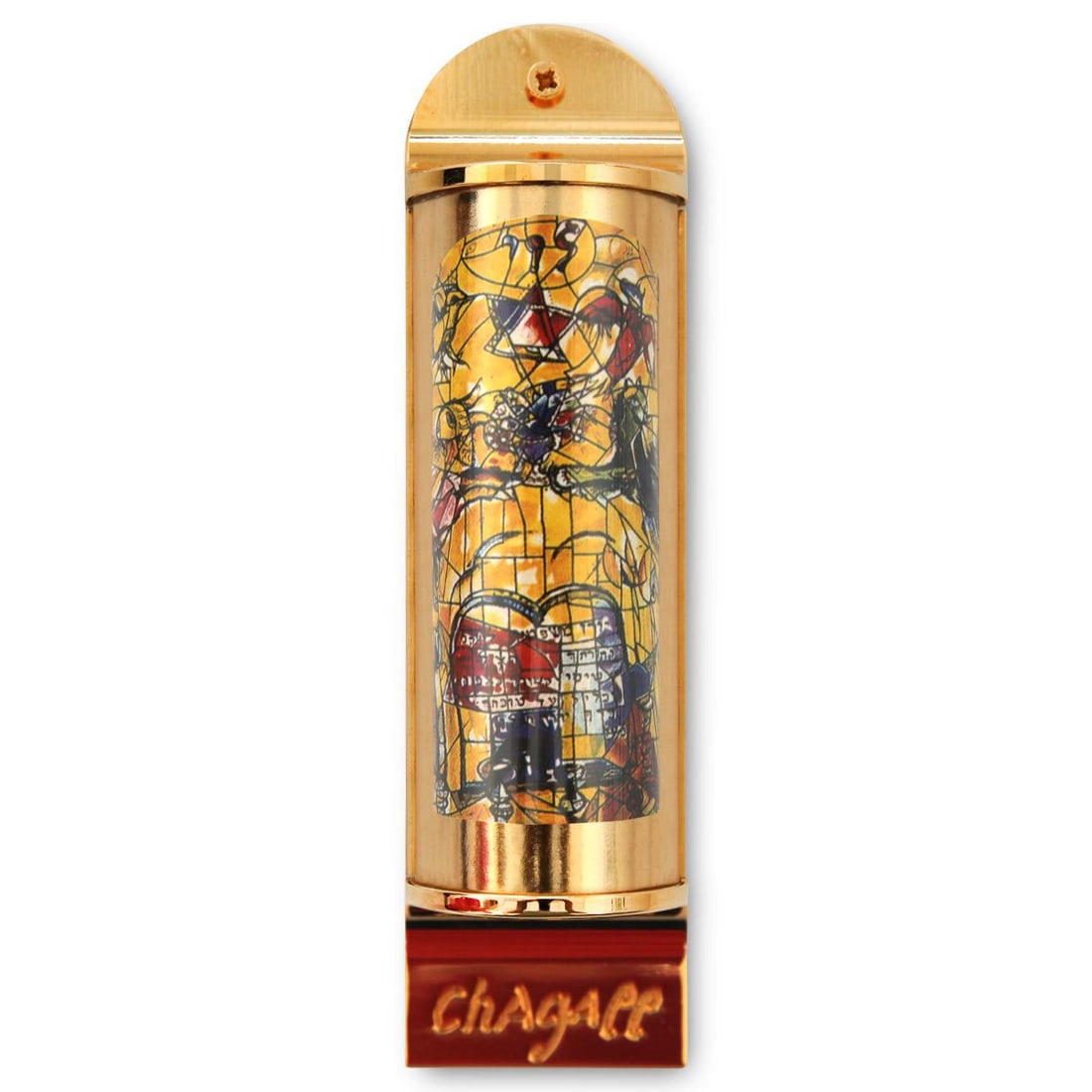 Marc Chagall- Mezuzah/ Silkscreen on 24K gold plated bronze "Levi" (1 of 3)