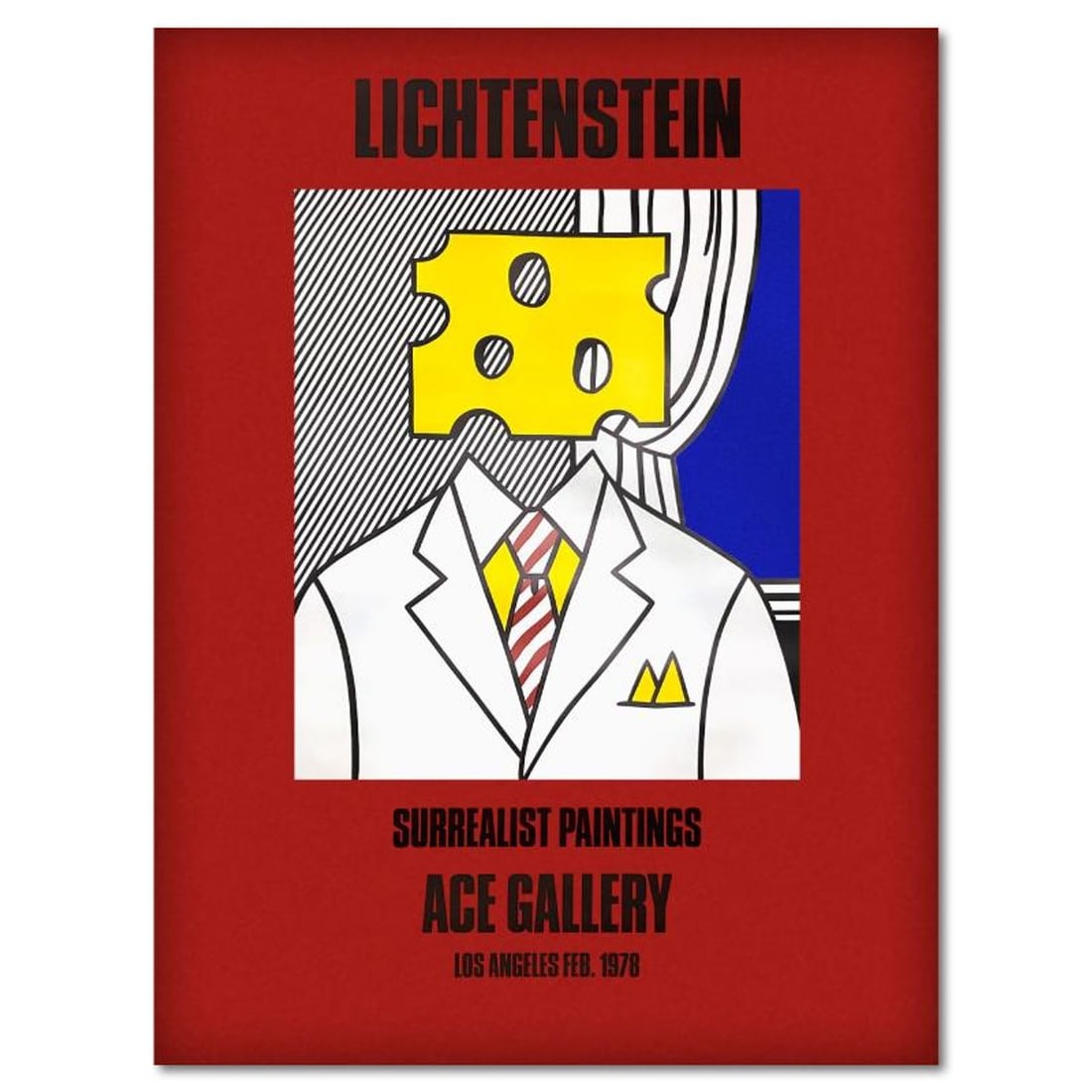 Roy Lichtenstein (1923-1997), Vintage Poster (44" x 60") from Ace Gallery (1978) with Letter of: This is a vintage poster by Roy Lichtenstein (1923-1997) from the Ace Gallery, Los Angeles, CA. Includes Letter of Authenticity. Measures approx. 44" x 60" (image). Condition: Good. There may be some 