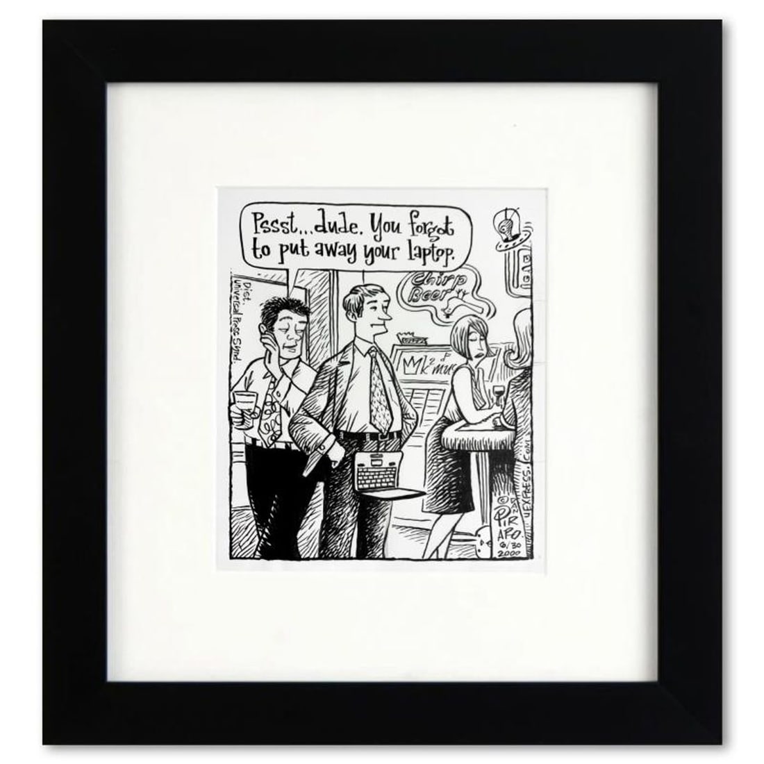 Bizarro, "Exposed Laptop" is a Framed Original Pen & Ink Drawing by Dan Piraro, Hand Signed with (1 of 1)