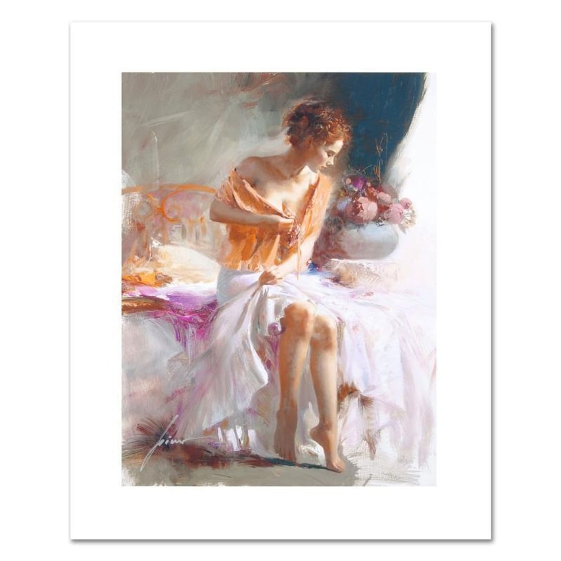 Pino (1939-2010), "Spring Flower" Hand Signed Limited Edition on Canvas with Certificate of: Spring Flower is a limited edition giclee on canvas by Pino (1939-2010), numbered and hand signed by the artist. Includes Certificate of Authenticity. Measures approximately 16" x 12". Reference#: 929