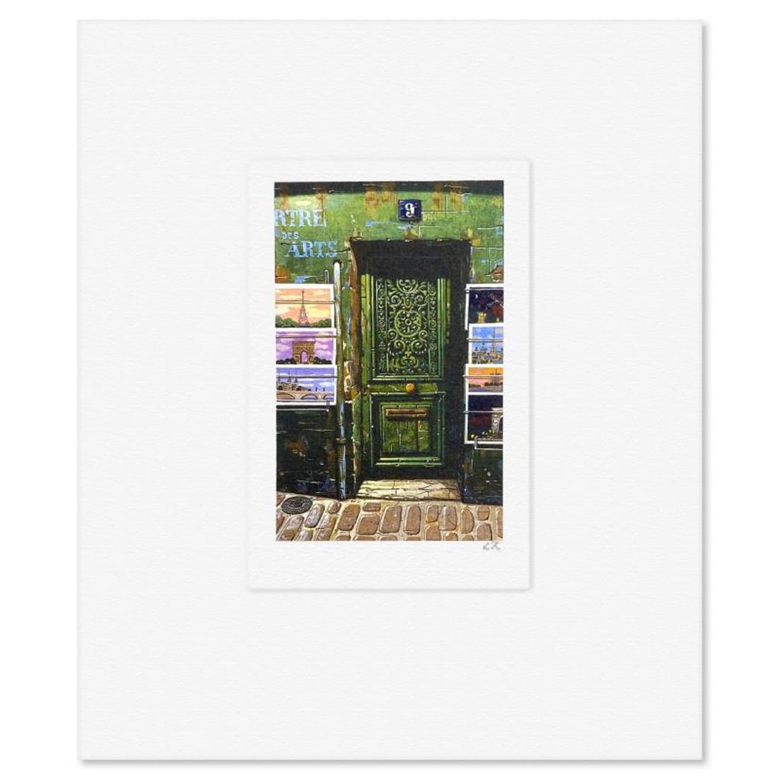 Liudmila Kondakova, "The Green Door" Limited Edition Lithograph, Numbered and Hand Signed with: The Green Door is a limited edition lithograph on paper by Liudmila Kondakova, hand signed by the artist. Includes Letter of Authenticity. Measures approx. 7" x 6" (border), 3.5" x 2" (image). Referen