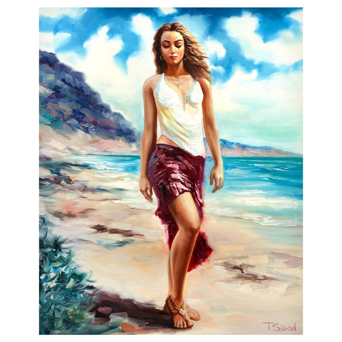 Taras Sidan- Original Oil on Canvas "Aurora": Artist: Taras Sidan. Medium: Original Oil on Canvas. Title: Aurora. Size: 30" x 24". Signature: Hand signed. Certificate of Authenticity: Is included. Reference#: 49079.