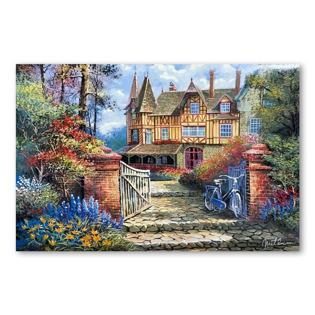 Anatoly Metlan, "Castle in the Woods" Limited Edition Lithograph, Numbered and Hand Signed with (1 of 2)