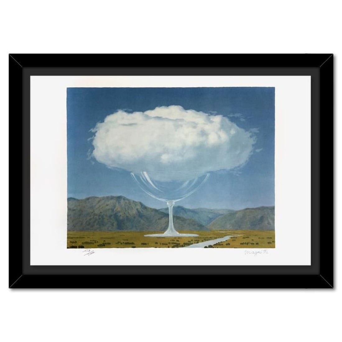 Rene Magritte 1898-1967 (After), "La Corde Sensible" Framed Limited Edition Lithograph, Estate: La Corde Sensible is a limited edition lithograph by Rene Magritte (1898-1967). This piece is numbered 152/300 and bears the dry stamps of the Magritte Foundation & ADAGP (Society of Authors in the