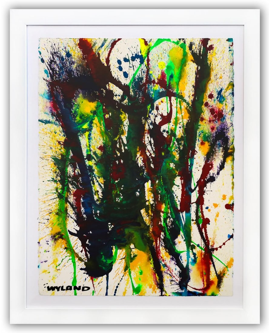 Wyland- Original Watercolor Painting on Deckle Edge Paper "Abstract": Artist: Wyland. Medium: Original Watercolor Painting on Deckle Edge Paper. Title: Abstract. Size: 30" x 22". Measures approx. 37" x 29" (framed). Signature: Hand Signed by the artist. Certificate of