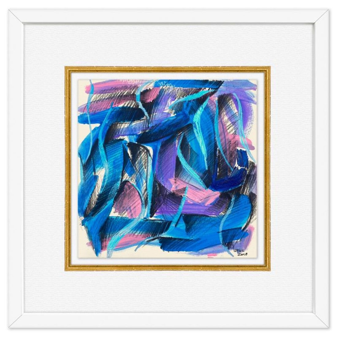 Yuroz, Framed Original Painting, Hand Signed with Letter of Authenticity.: This is an original painting on paper by Yuroz, hand signed by the artist. This piece comes custom framed on linen. Includes Letter of Authenticity. Measures approx. 18" x 18" (frame), 10" x 10" (imag