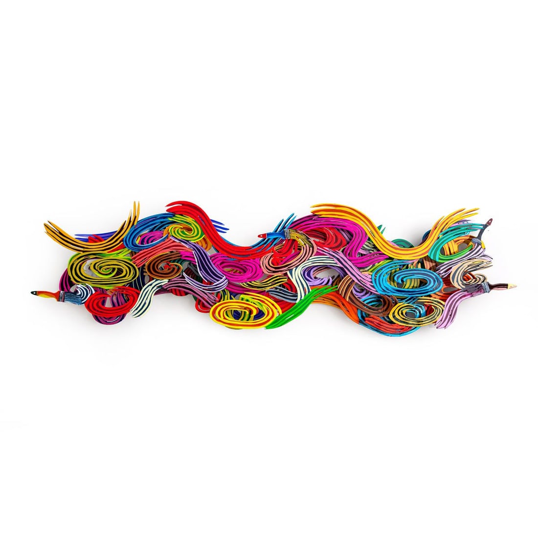 Patricia Govezensky- Original Painting on Cutout Steel "Wave of Colours" (1 of 5)