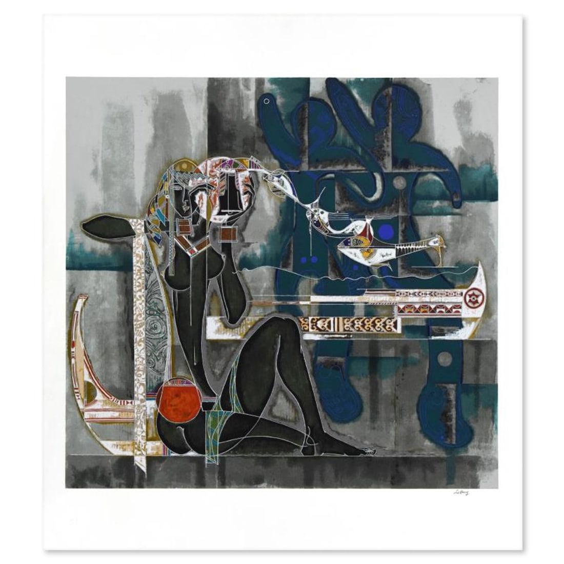 Lu Hong, "Heart and Soul" Limited Edition Serigraph, Numbered 206/300 and Hand Signed with Letter of: Heart and Soul is a limited edition serigraph on paper by Lu Hong, numbered 206/300 and hand signed by the artist. Includes Letter of Authenticity. Measures approx. 34" x 38" (with border), 30" x 29" 
