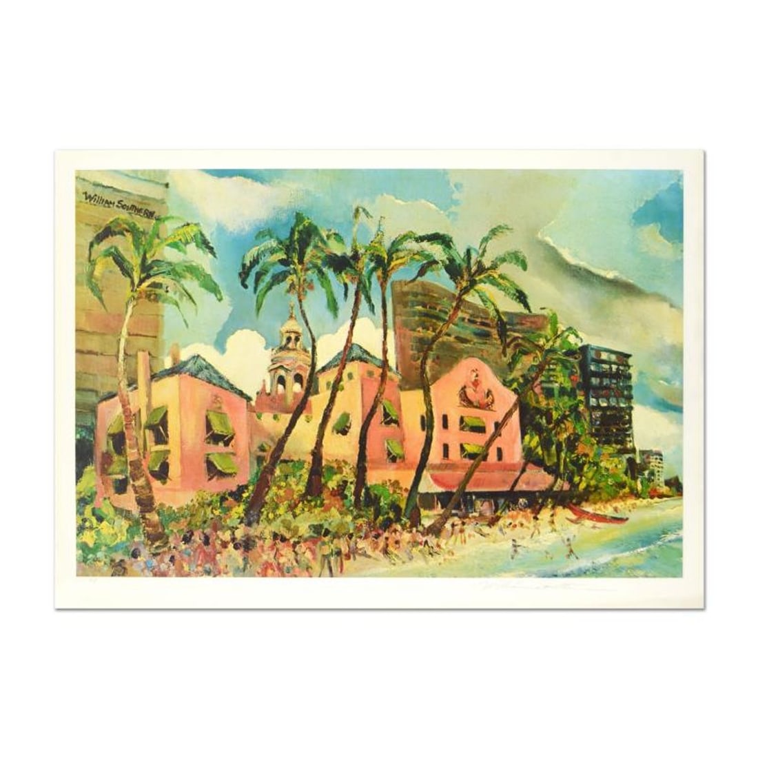 William Southern, Limited Edition Lithograph, Numbered and Hand Signed with Letter of Authenticity.: This is a limited edition lithograph on paper by William Southern, numbered and hand signed by the artist. Includes Letter of Authenticity. Measures approx. 32" x 22.5" (border), 30" x 20" (image).
