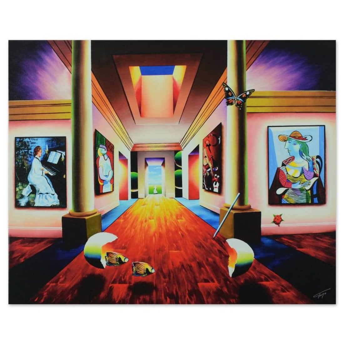 Ferjo, "Hallway of Grandeur" Limited Edition on Gallery Wrapped Canvas, Numbered and Signed with: Hallway of Grandeur is a limited edition giclee on canvas, numbered and bearing Ferjo's authorized signature. This piece comes gallery wrapped. Includes Letter of Authenticity. Measures approx. 36" x 