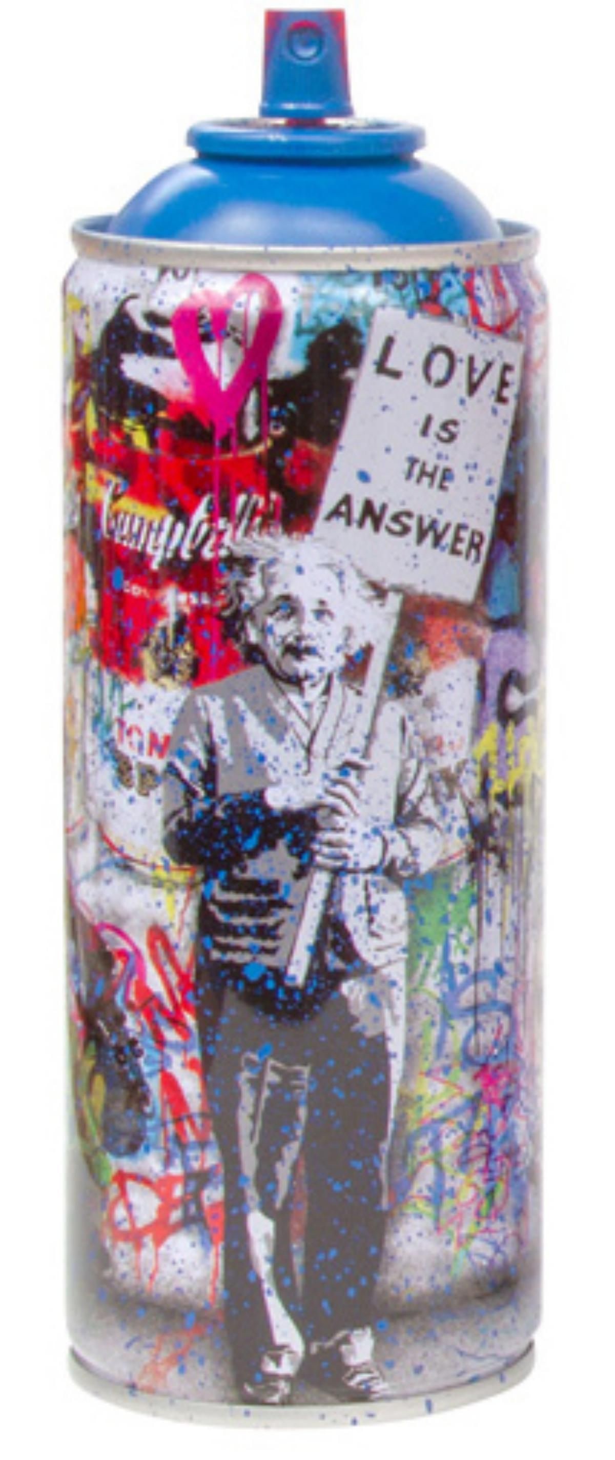 Mr. Brainwash- SPRAY CAN "LOVE IS THE ANSWER, 2020": Artist: Mr. Brainwash. Medium: SPRAY CAN. Title: LOVE IS THE ANSWER, 2020. Size: 7.5" x 2.5". Signature: Numbered and dated. Additional: Cans Include Case. Reference#: 14475.