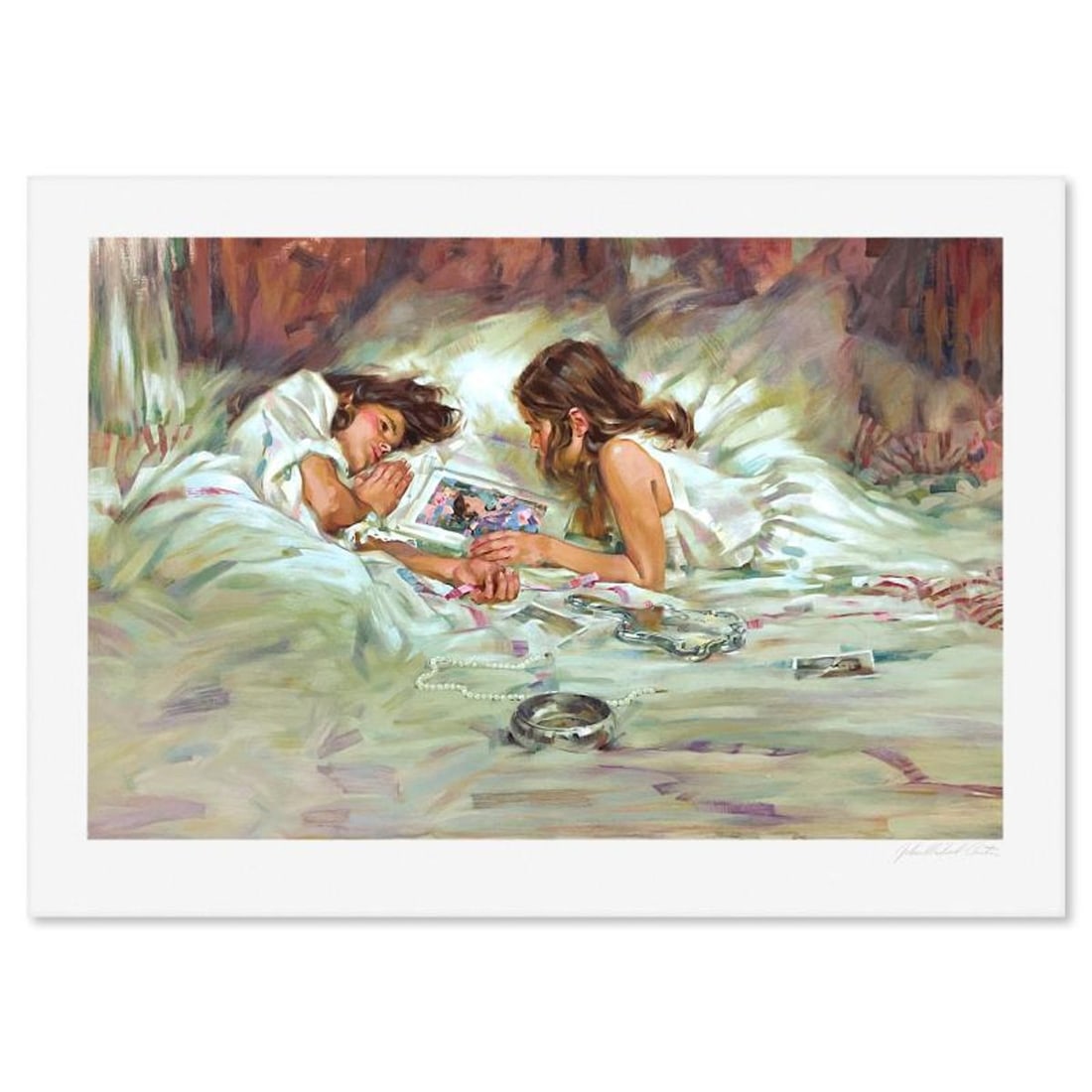 John Michael Carter, "Family Album" Limited Edition Printer's Proof Serigraph, Numbered and Hand: Family Album is a limited edition printer's proof serigraph on paper by John Michael Carter, numbered and hand signed by the artist. Includes Letter of Authenticity. Measures approx. 28.5" x 40"