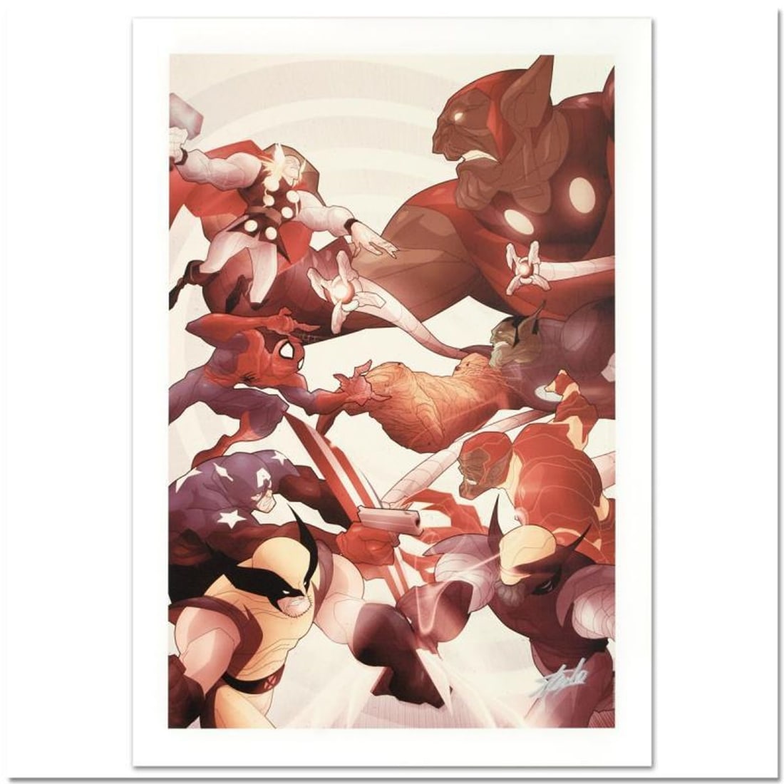 Stan Lee Signed, Marvel Comics "Secret Invasion: Front Line #5" Limited Edition Canvas 6/10 with: Secret Invasion: Front Line #5 is a limited edition giclee on canvas with art by Juan Doe. Officially licensed by Marvel, this piece is numbered 6/10 and hand signed by creative legend Stan Lee (1922-