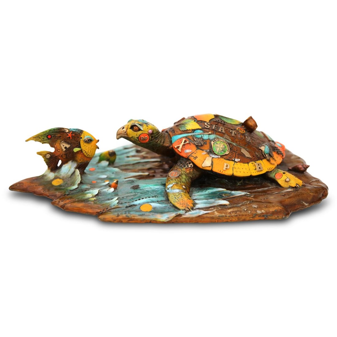 Nano Lopez- Bronze Sculpture with hand-applied patina "Elma": Artist: Nano Lopez. Medium: Bronze Sculpture with hand-applied patina. Title: Elma. Size: 4" x 20". Signature: Hand Signed and numbered. Certificate of Authenticity: Is included. Additional: 32/180. R