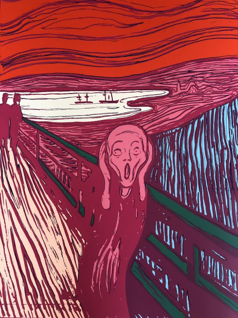 Andy Warhol- Silk Screen "Munch's 'The Scream' - Pink" (1 of 1)
