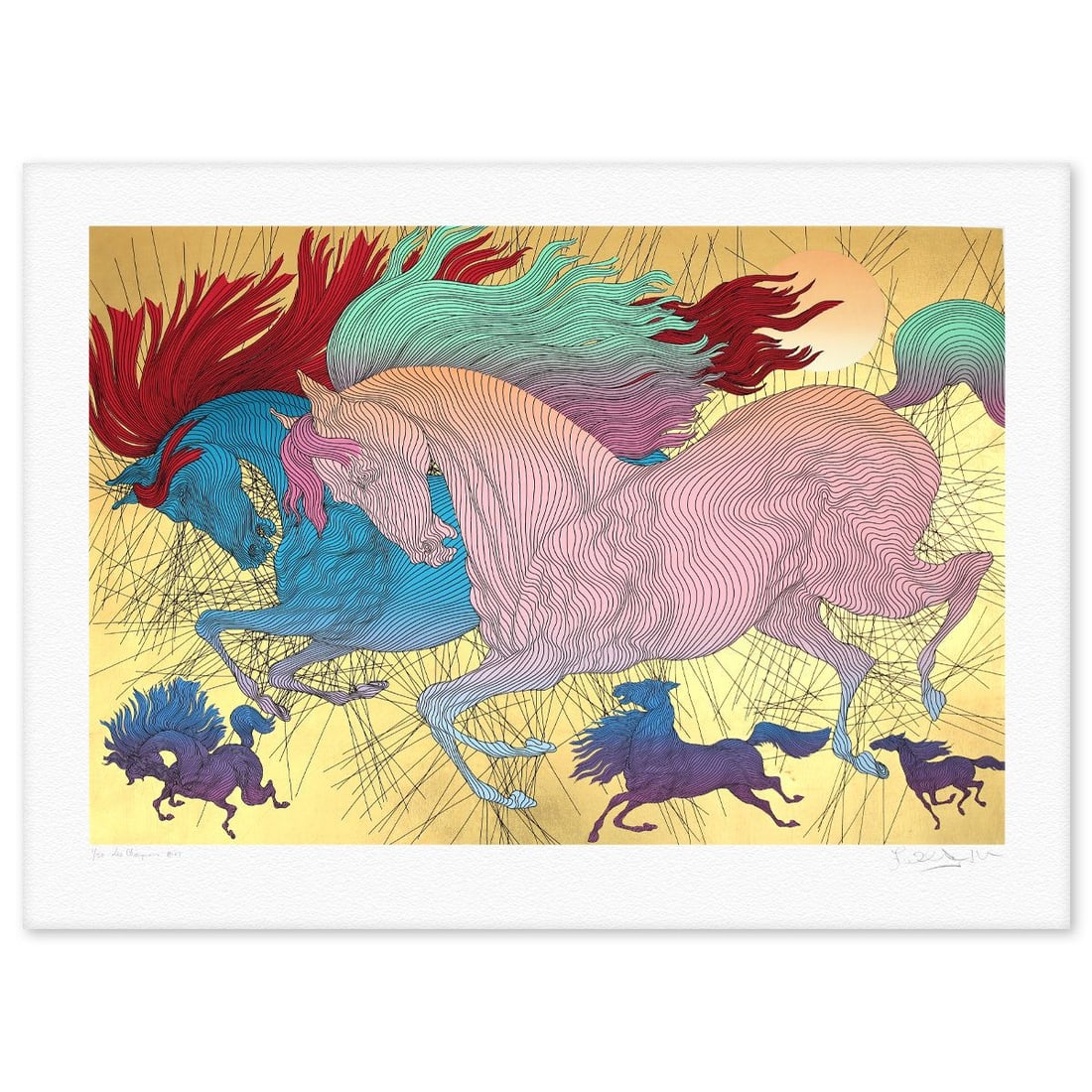 Guillaume Azoulay- Gold Leaf Serigraph "Les Champions" (1 of 3)