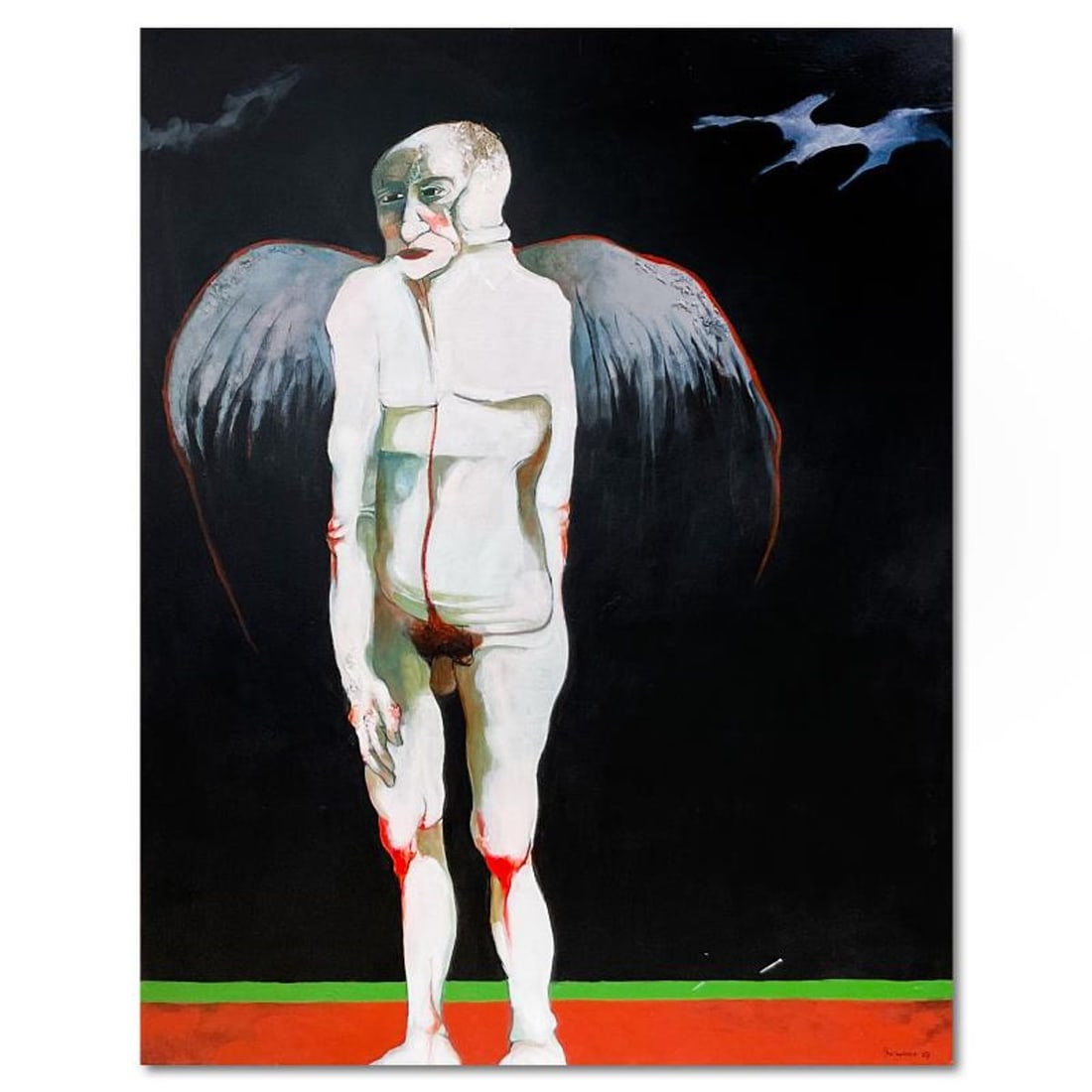 Milton Berwin (1925-2023), Original Painting on Canvas (54" x 42"), Hand Signed with Letter of (1 of 2)
