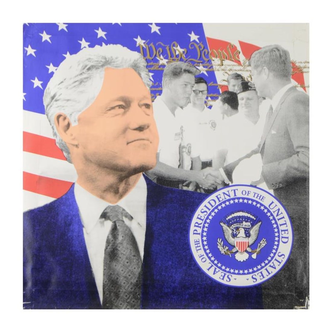 Steve Kaufman (1960-2010), "Bill Clinton, We the People" Hand Pulled Limited Edition Silkscreen on (1 of 3)