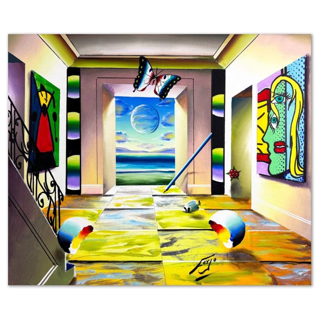 Ferjo, Hand Signed Original Painting on Canvas with Letter of Authenticity. (1 of 2)