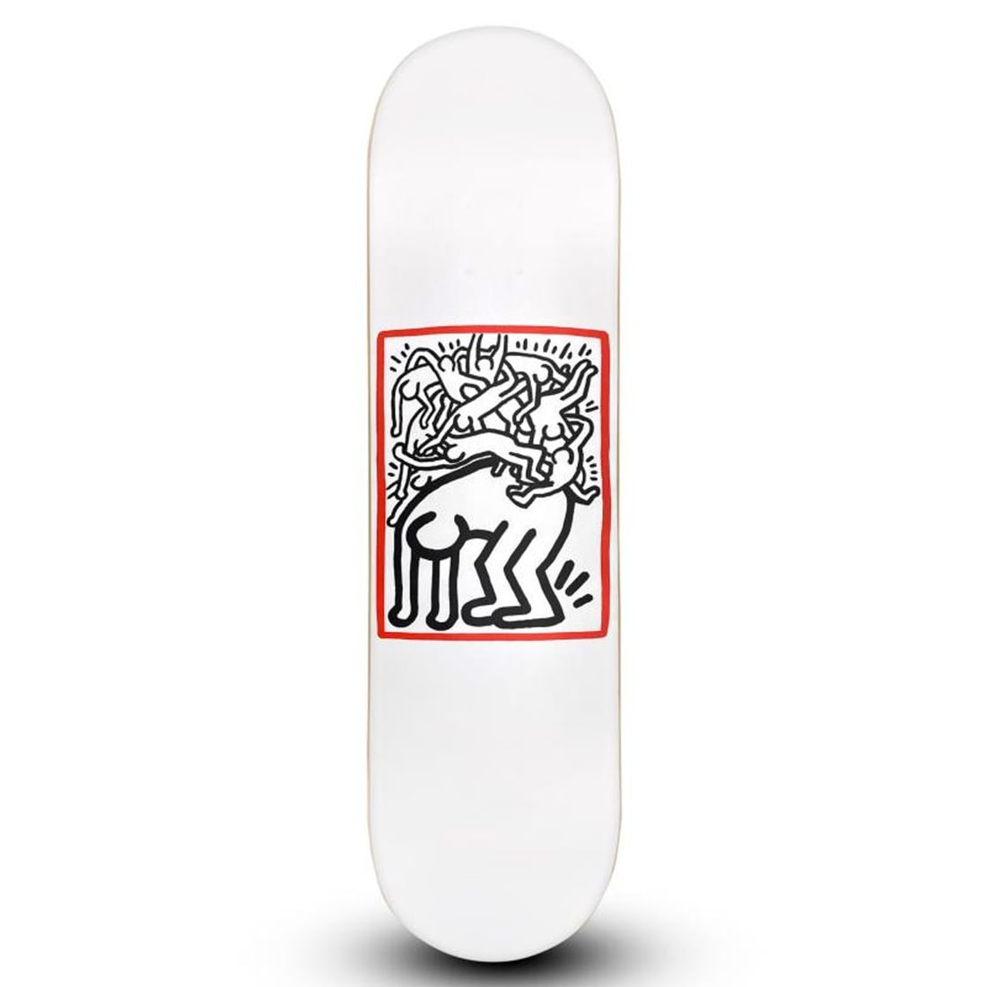 Keith Haring (1958-1990), "Fight AIDS" Skateboard, Plate Signed with Letter of Authenticity. (1 of 2)