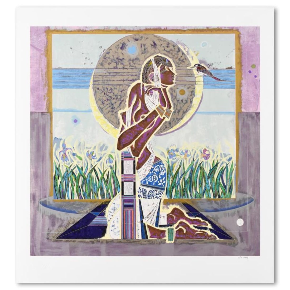 Lu Hong, "June Bride" Limited Edition Serigraph, Numbered and Hand Signed with Letter of: June Bride is a limited edition serigraph on paper by Lu Hong, numbered and hand signed by the artist. Includes Letter of Authenticity. Measures approx. 37" x 40" (with border), 33" x 33" (image).