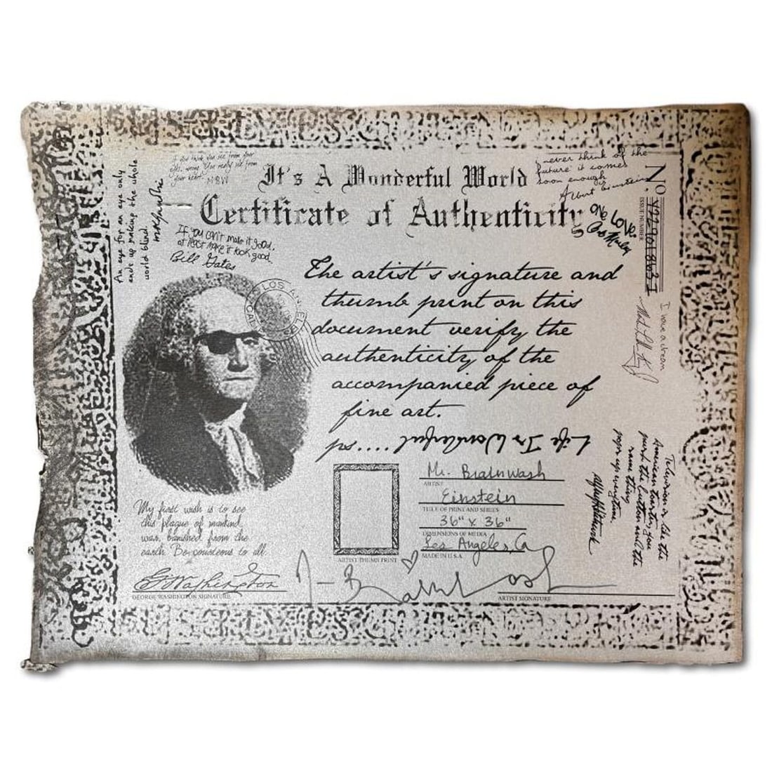 Mr. Brainwash, "Einstein" Framed Mixed Media Original, Hand Signed with Certificate of Authenticity. - 3