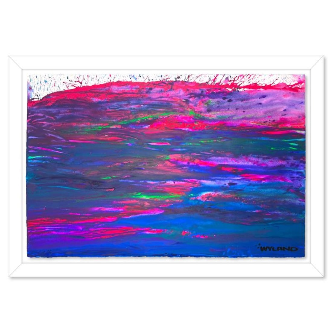 Wyland- Original Watercolor Painting on Deckle Edge Paper "Untitled": Artist: Wyland. Medium: Original Watercolor Painting on Deckle Edge Paper. Title: Untitled. Size: 26" x 40". Measures approx. 34" x 48" (framed). Signature: Hand signed. Certificate of Authenticity:
