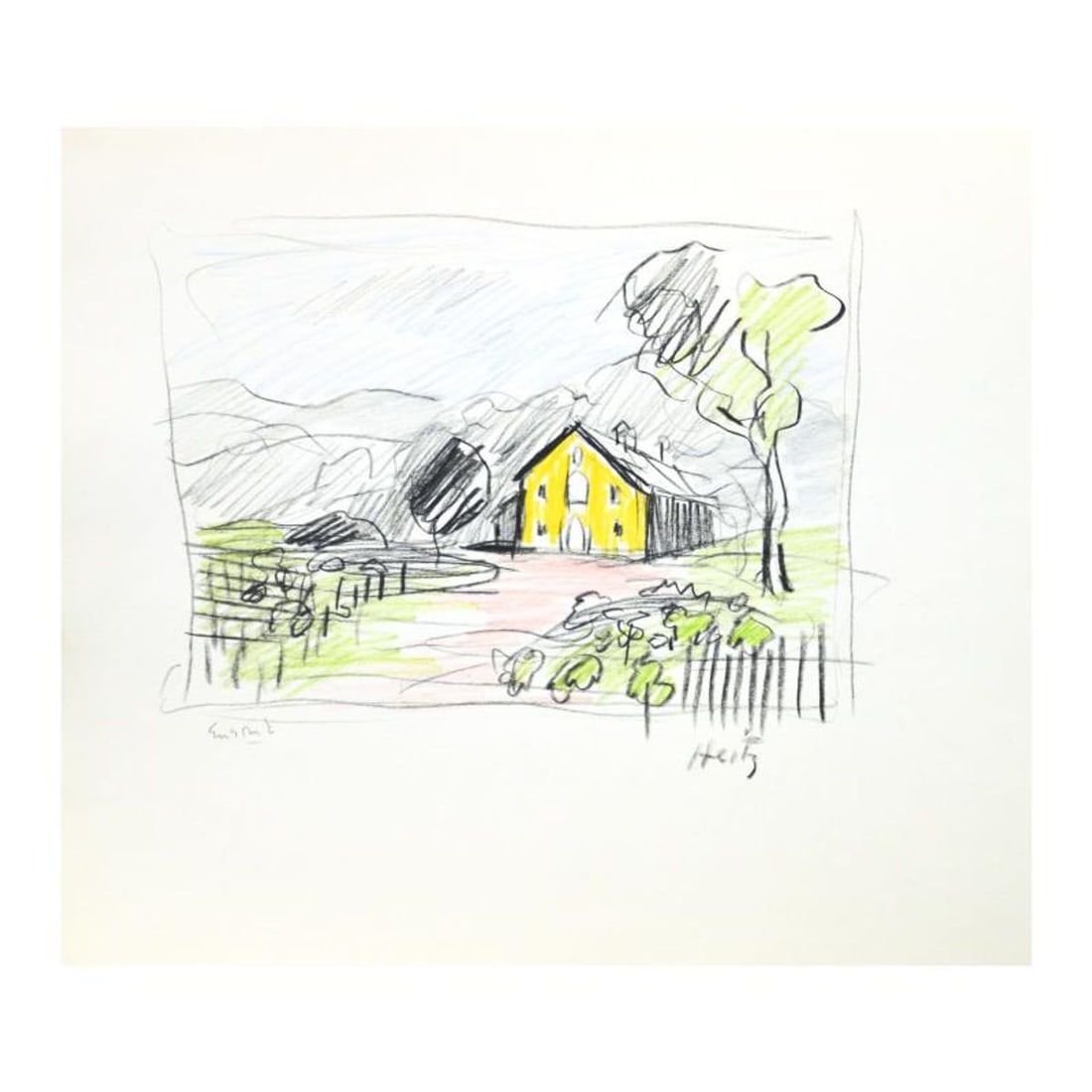 Wayne Ensrud, "Heitz Cellars, Napa Valley" Pencil Original Artwork; Hand Signed; COA: Heitz Cellars, Napa Valley is an original Pencil on Paper by Wayne Ensrud. The piece is hand signed by the artist and comes with a Certificate of Authenticity. Measures approximately 8" x 10".